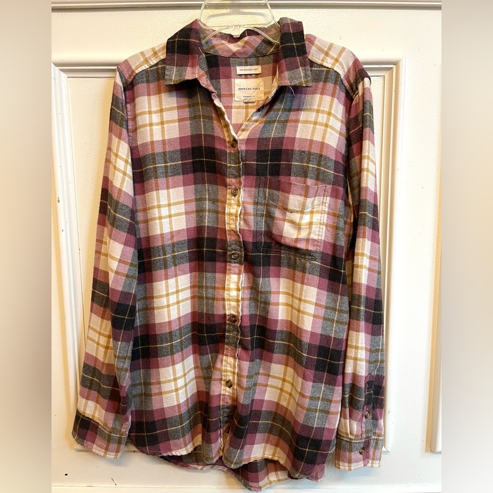 American Eagle Ahh-amazingly soft flannel shirt boyfriend fit sz S